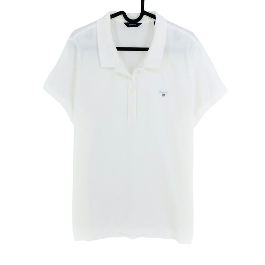 GANT Polo piqué blanc original à manches courtes taille 2XL XXL