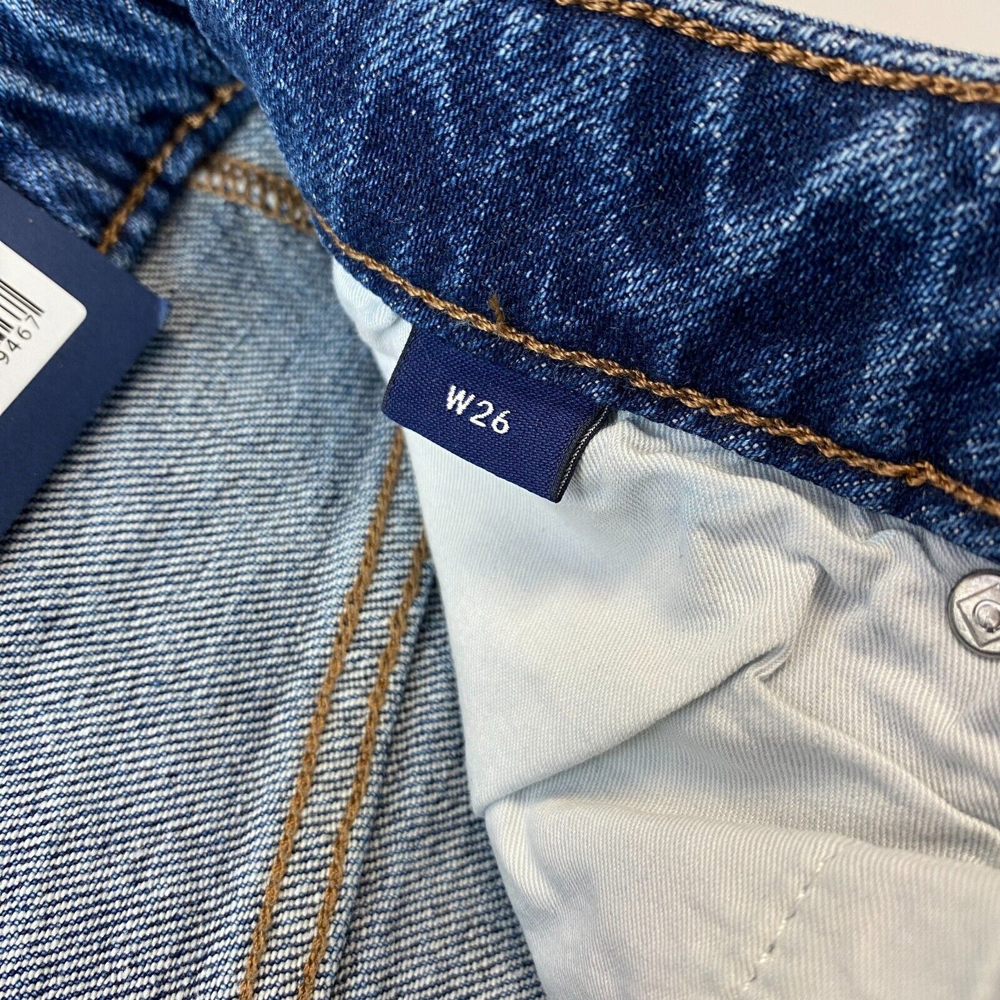 GANT femmes bleu taille haute coupe droite régulière jean court W26 L28