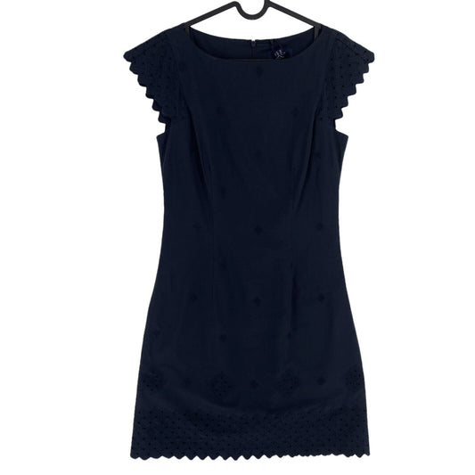 GANT Navy Blue Broderie Anglaise Sleeveless Dress Size EU 34 UK 6 US 4