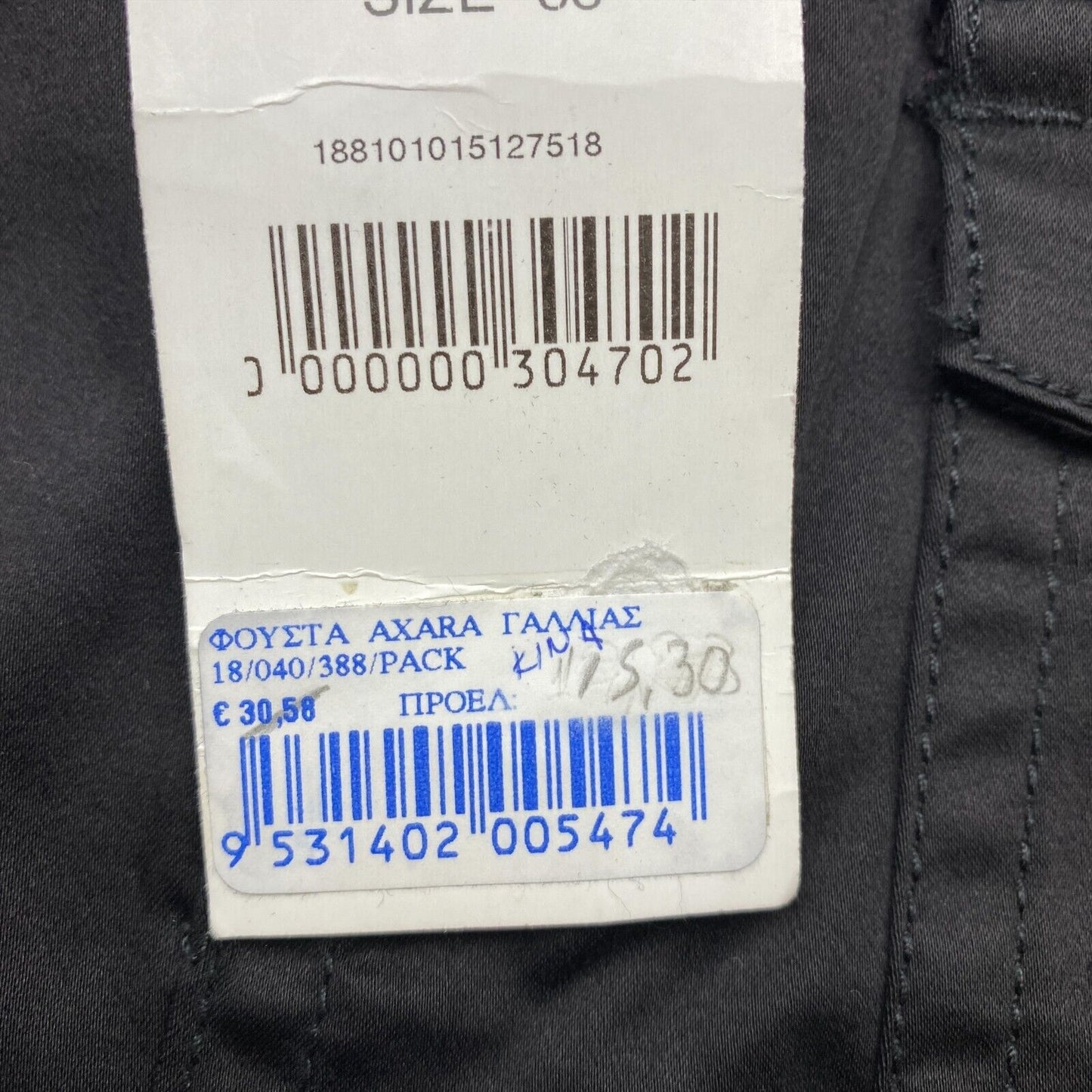 AXARA JEANS Schwarzer gerader Bleistiftrock aus Baumwollmischung, Größe EU 38 UK 10 US 6