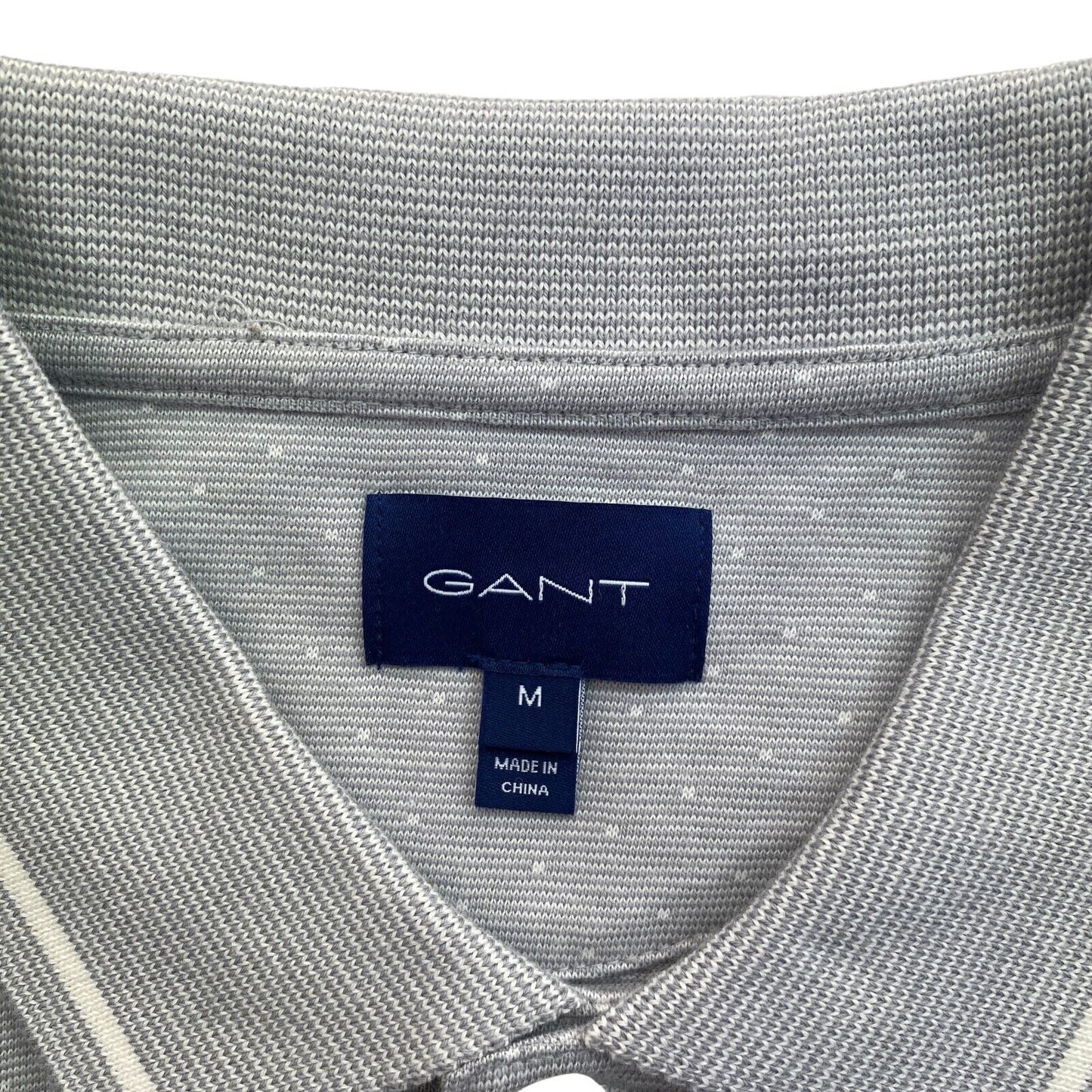 GANT Grey 2 Tone Jacquard Rugger Polo Shirt Size M