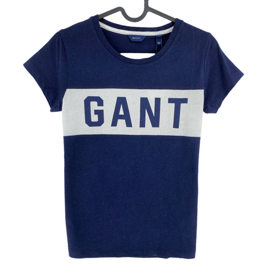 GANT T-Shirt mit Rundhalsausschnitt und Sommerlogo, Marineblau, Größe XS