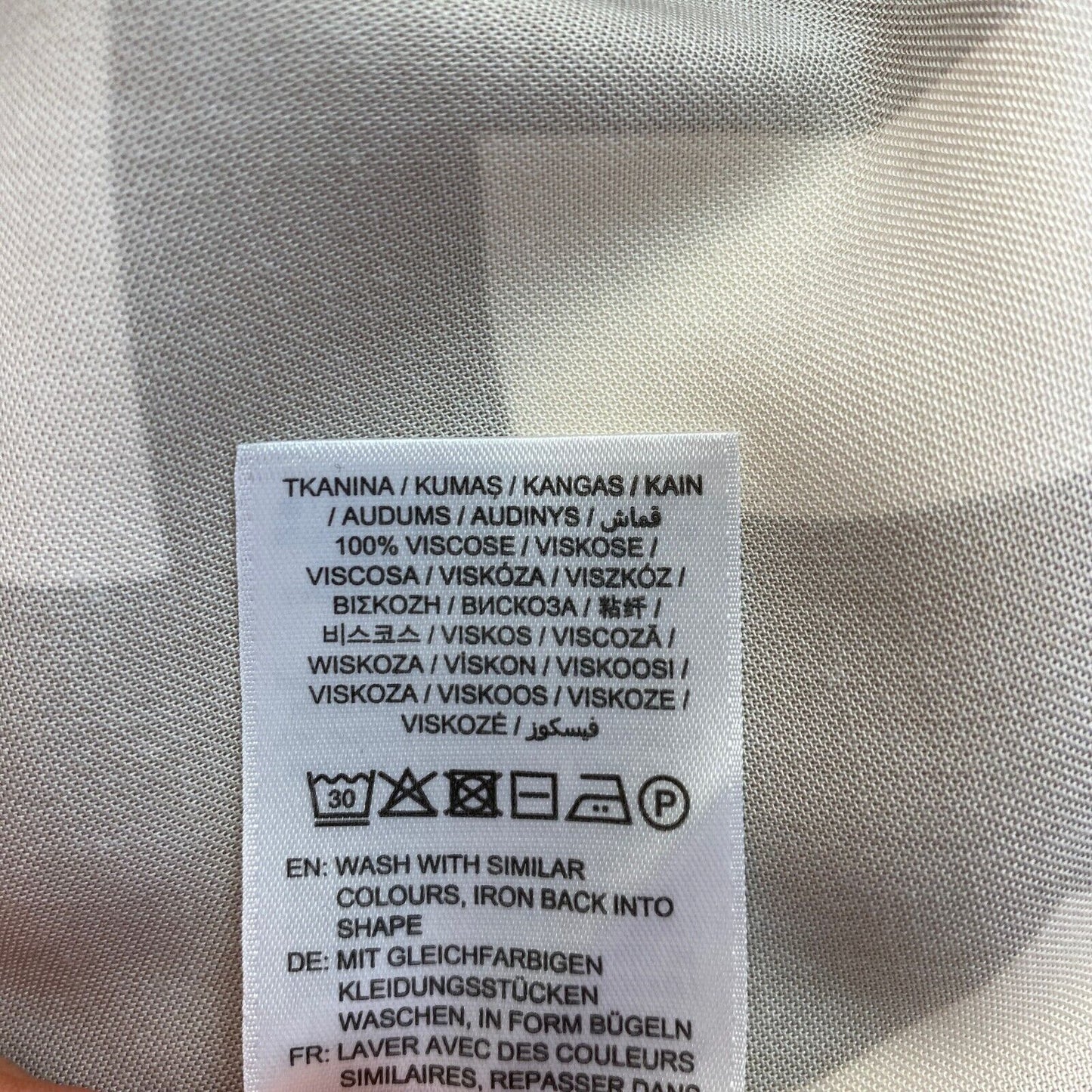 GANT Hellbraune Bluse mit geometrischem Muster und kurzen Ärmeln, Größe EU 34 UK 6 US 4