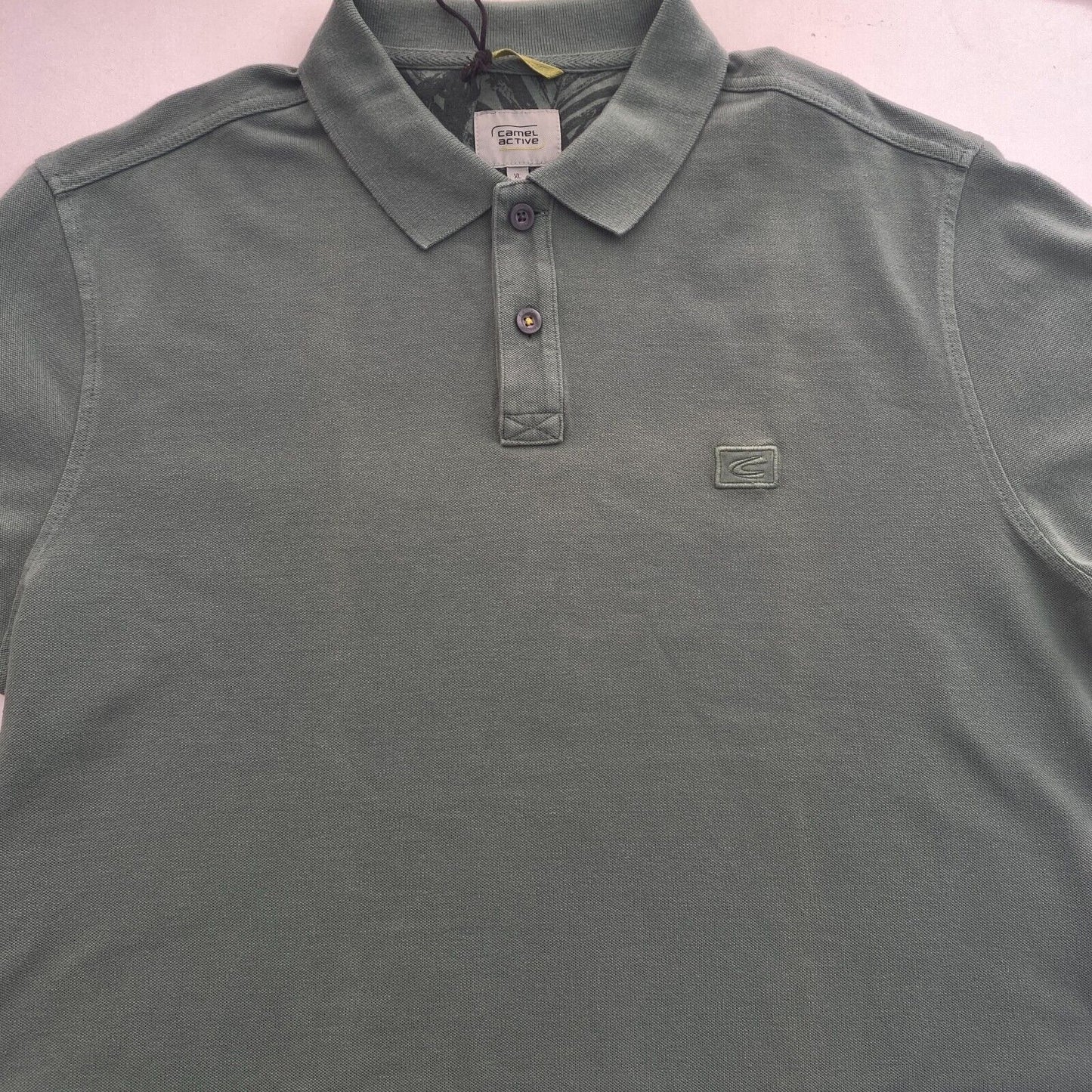 CAMEL ACTIVE Men Green Pique Short Sleeves Polo Shirt Size XL