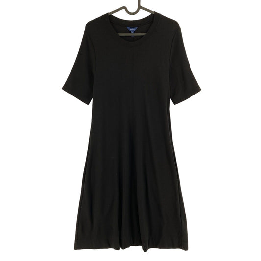 GANT Black Jersey Crew Neck A Line Flared Dress Size S