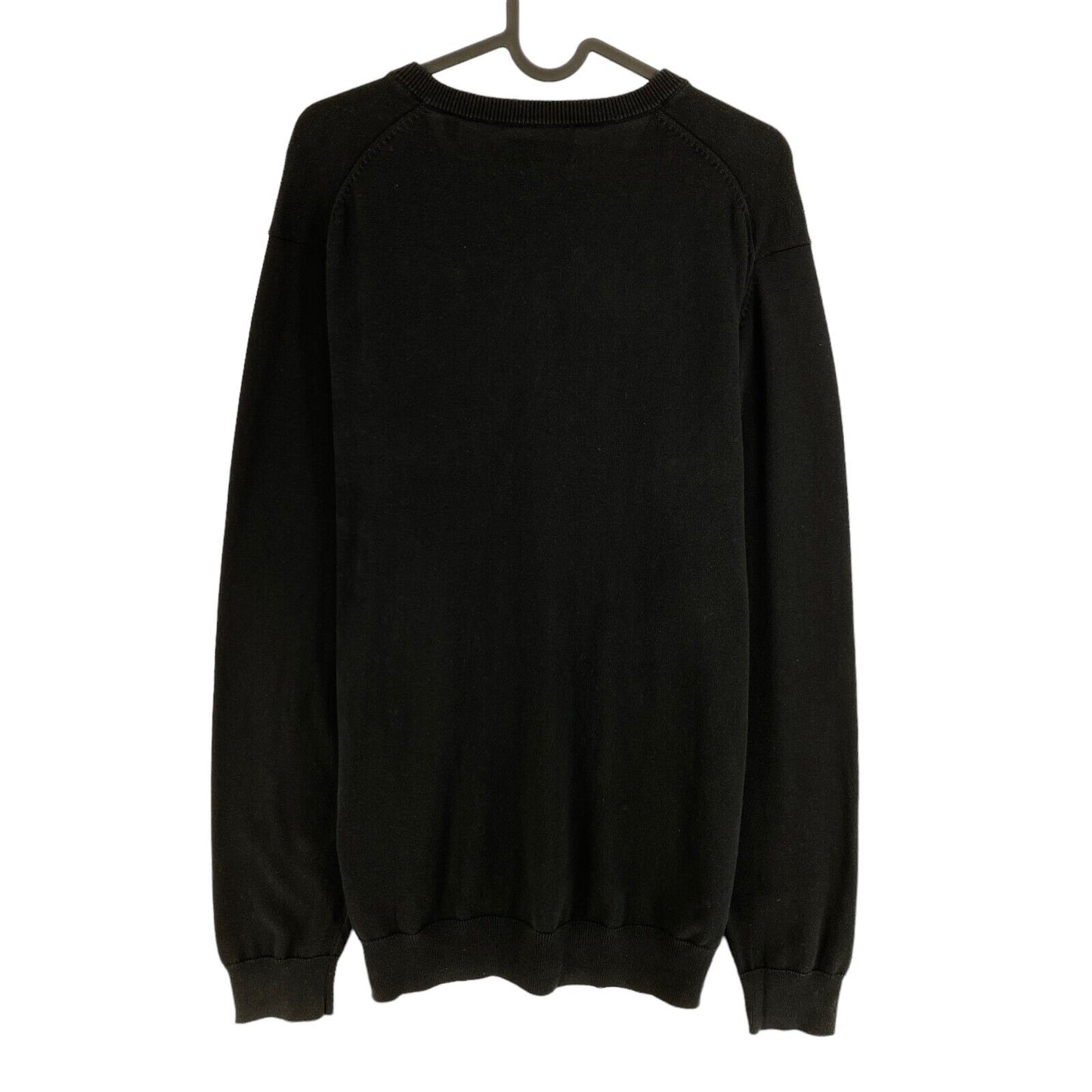 GANT Black Cotton V Neck Sweater Jumper L