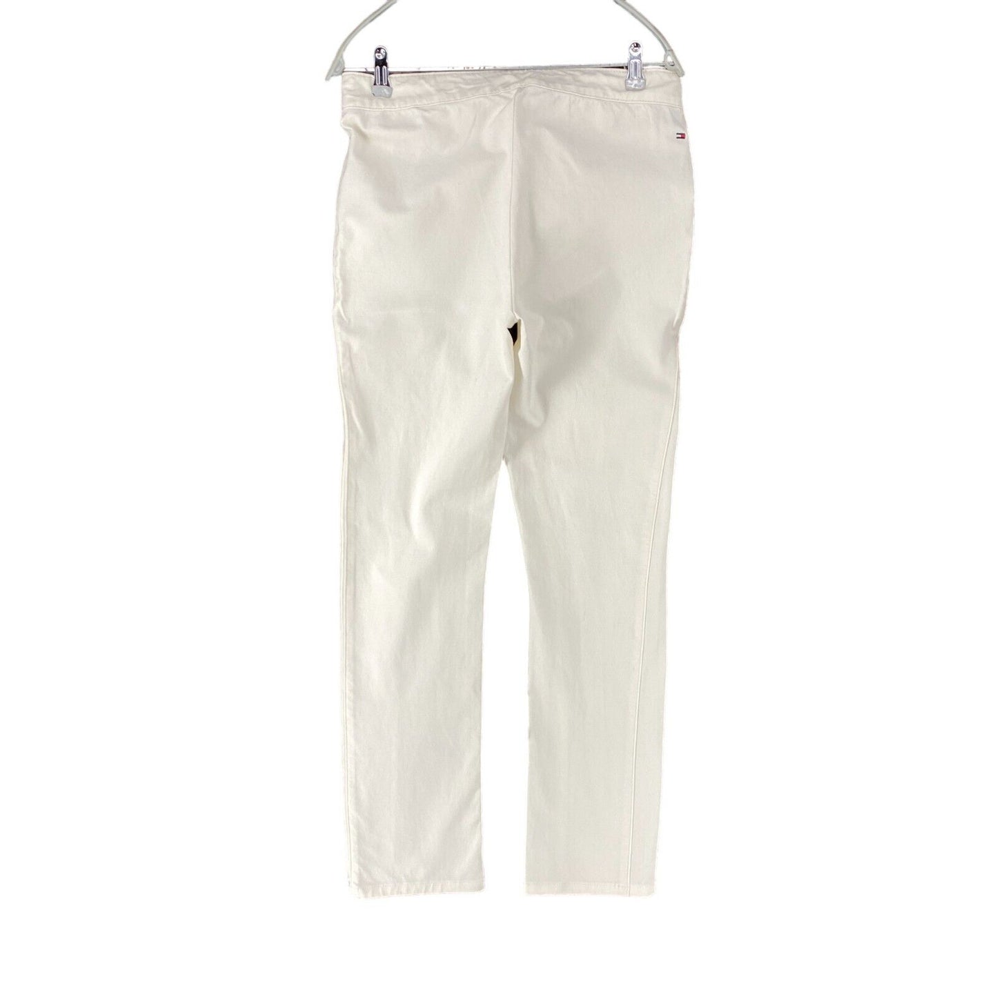 Tommy Hilfiger Women White Slim Straight Fit Trousers EUR 38 UK 10 US 6 W30