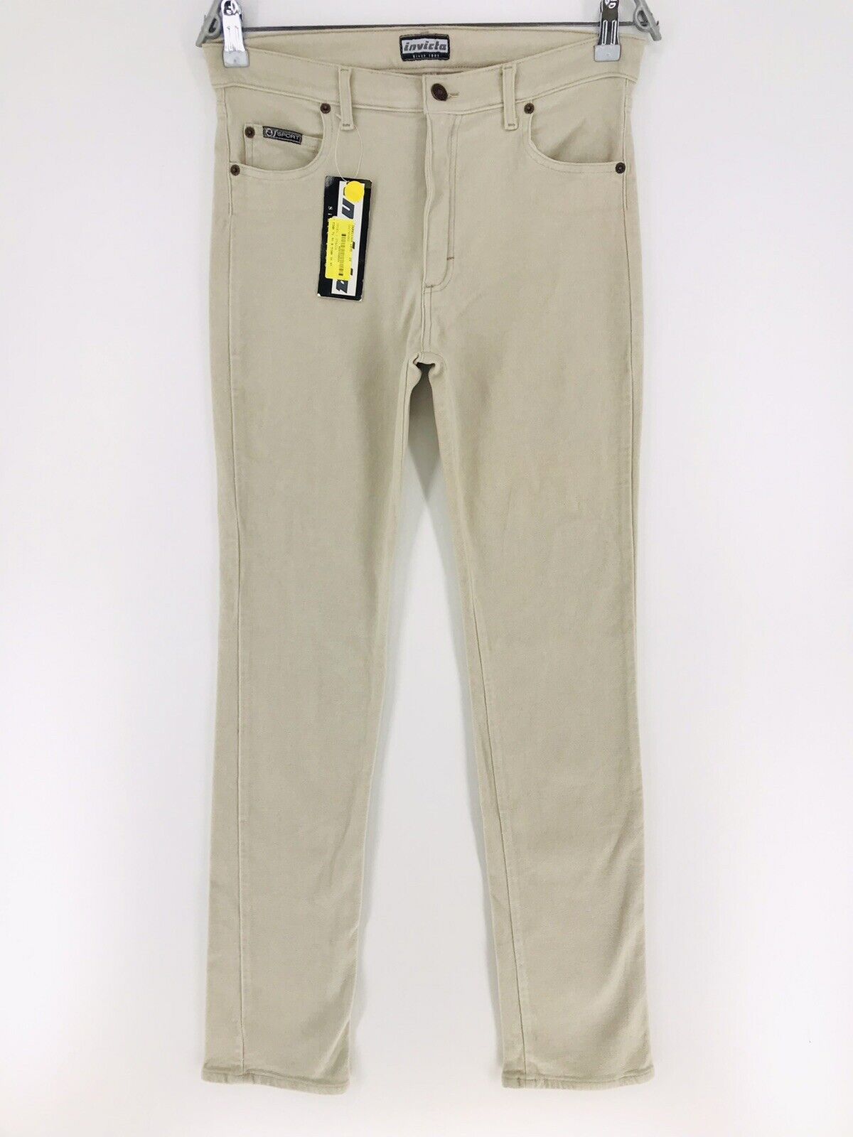 Invicta Women Beige Stretch Regular Straight Fit Pants Trousers W30