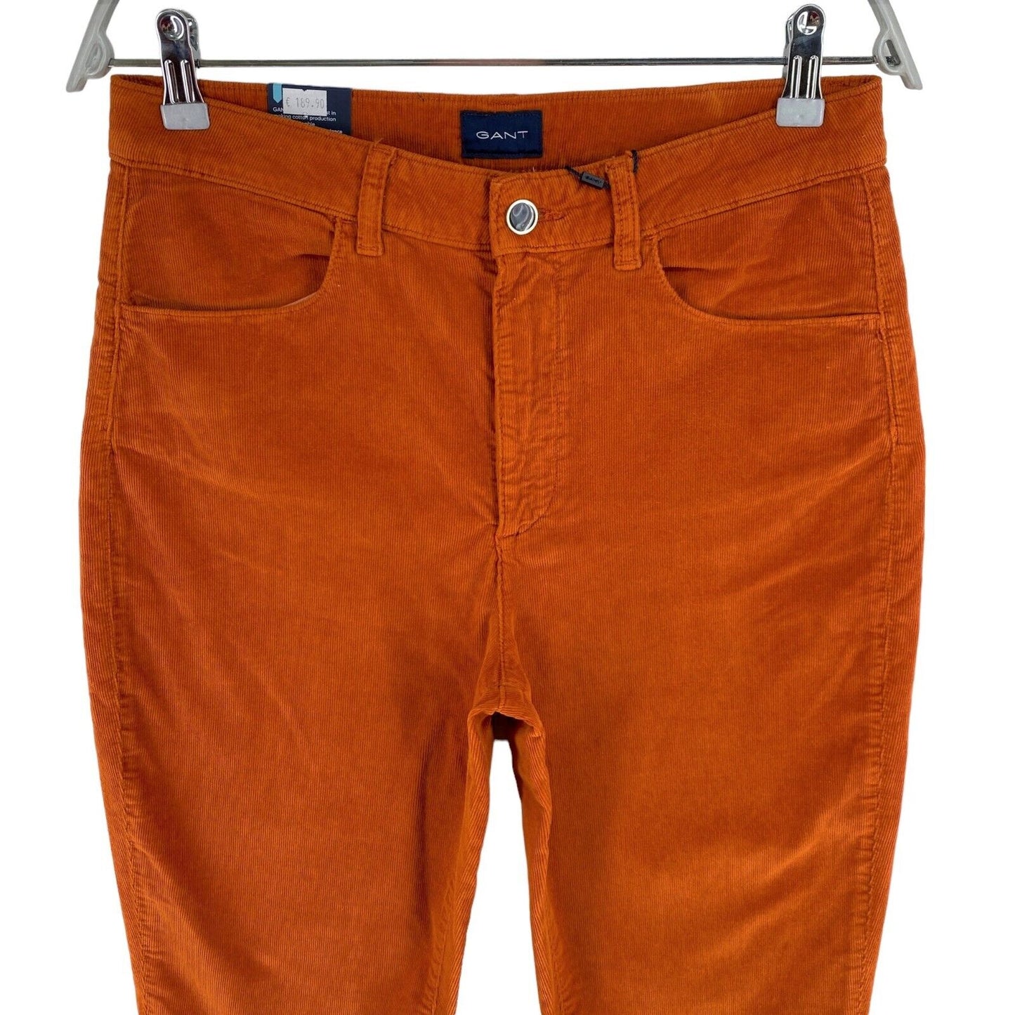 GANT Damen FARLA Cord-Jeans in Slim Fit, verkürzte Jeans in Dunkelorange, Größe W31