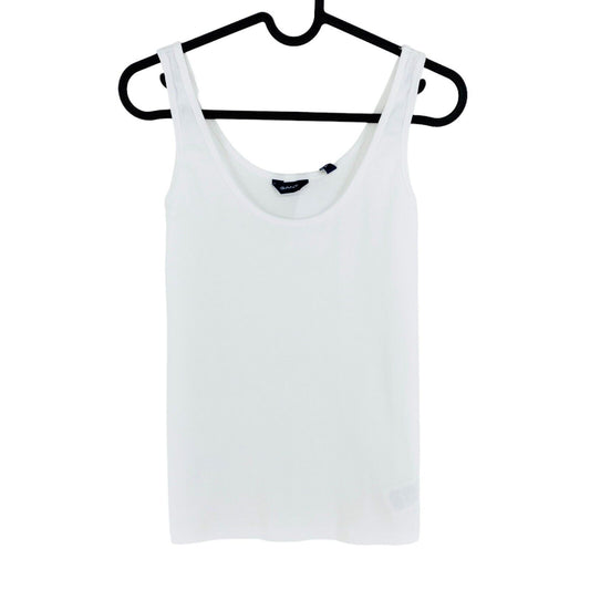 GANT White 1x1 Rib Sleeveless Tank Top Size S