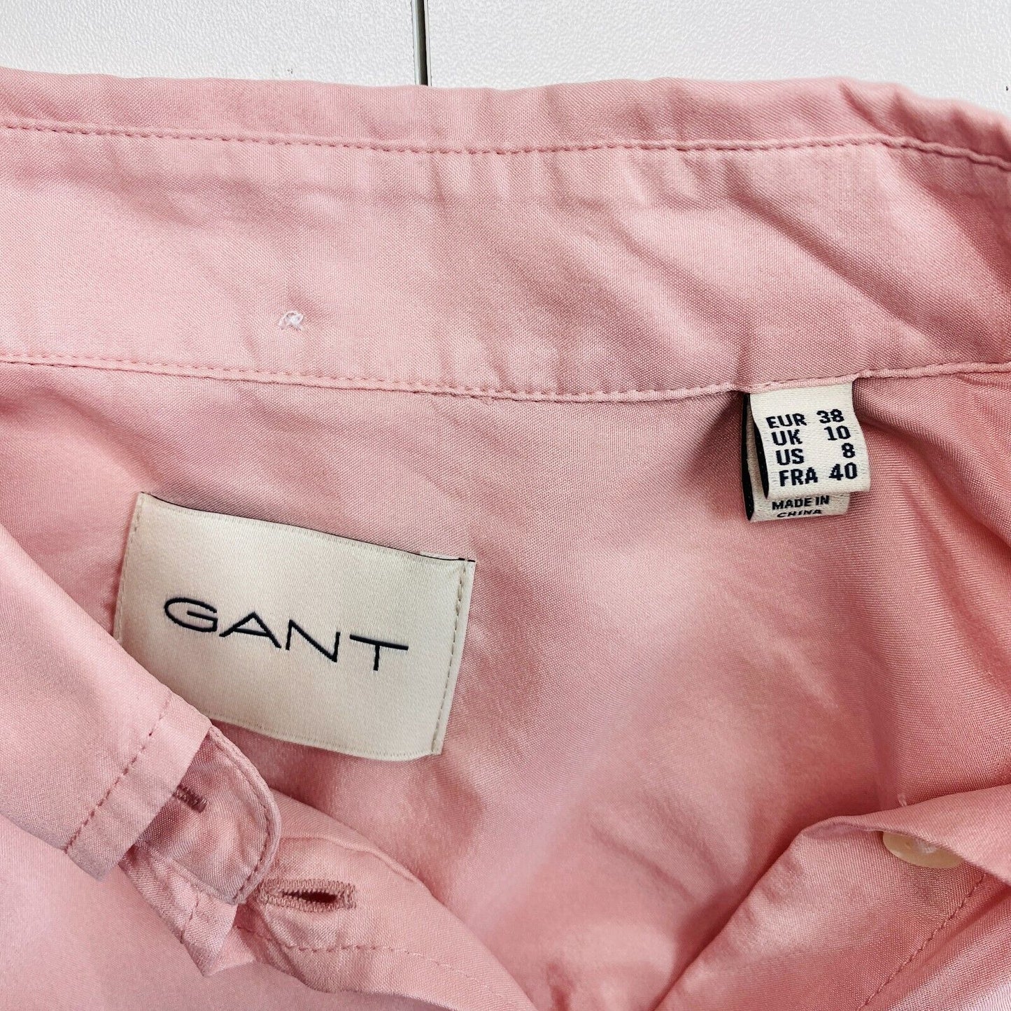 GANT Women Light Pink 100% Silk Long Sleeves Shirt Size EU 38 UK 10 US 8