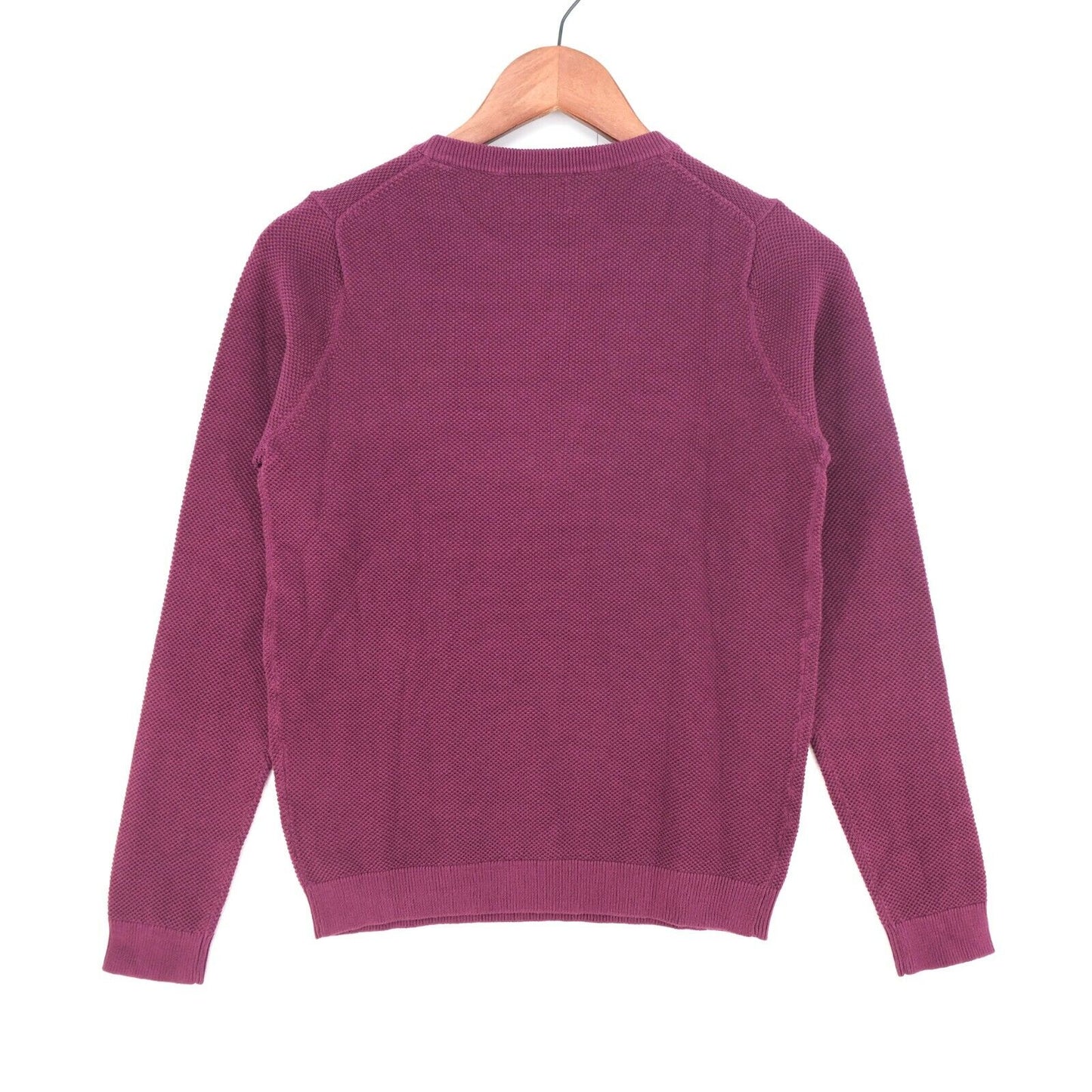 GANT Purple Cotton Pique Crew Neck Sweater Jumper Size S