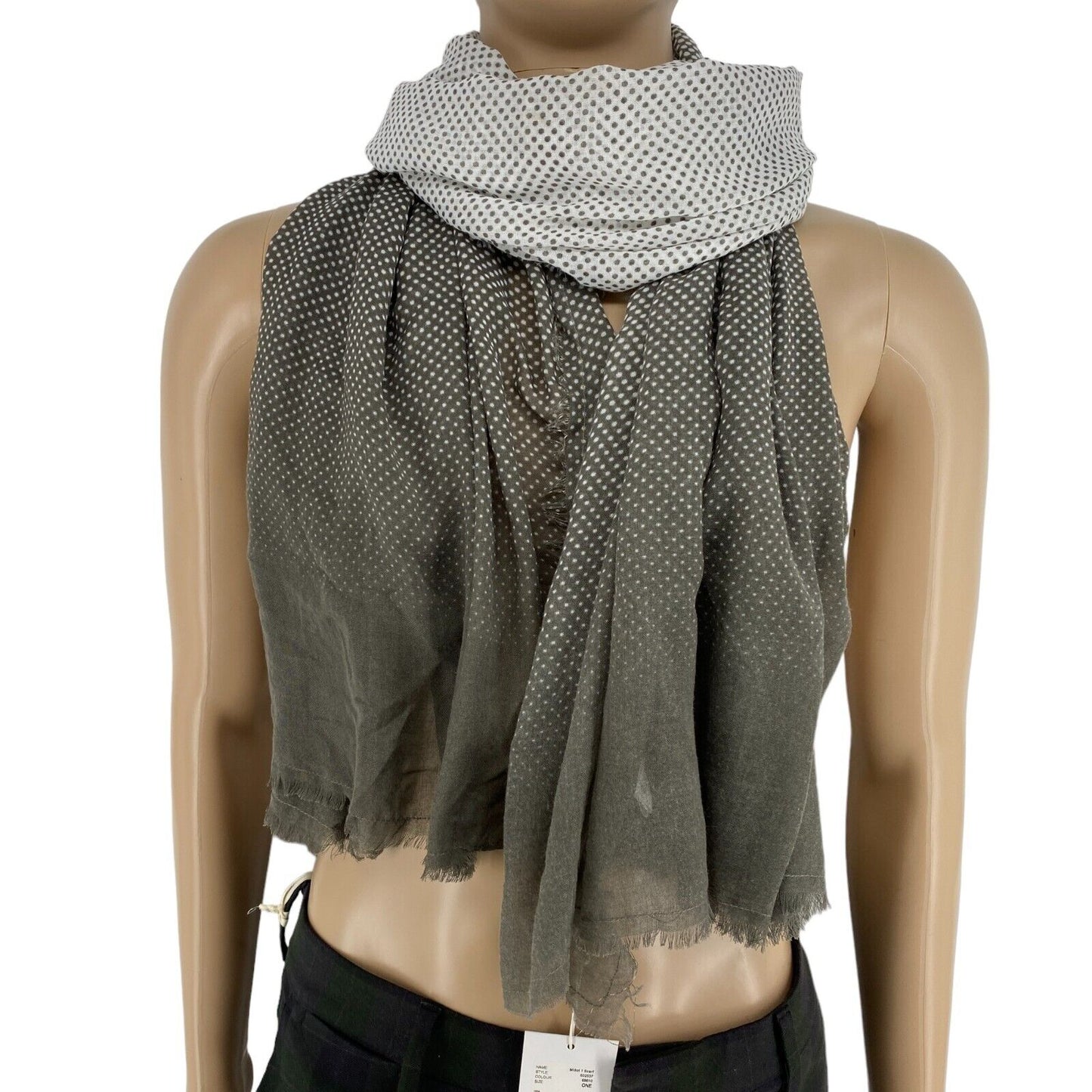 FRANSA Grey Polka Dot Scarf Shawl