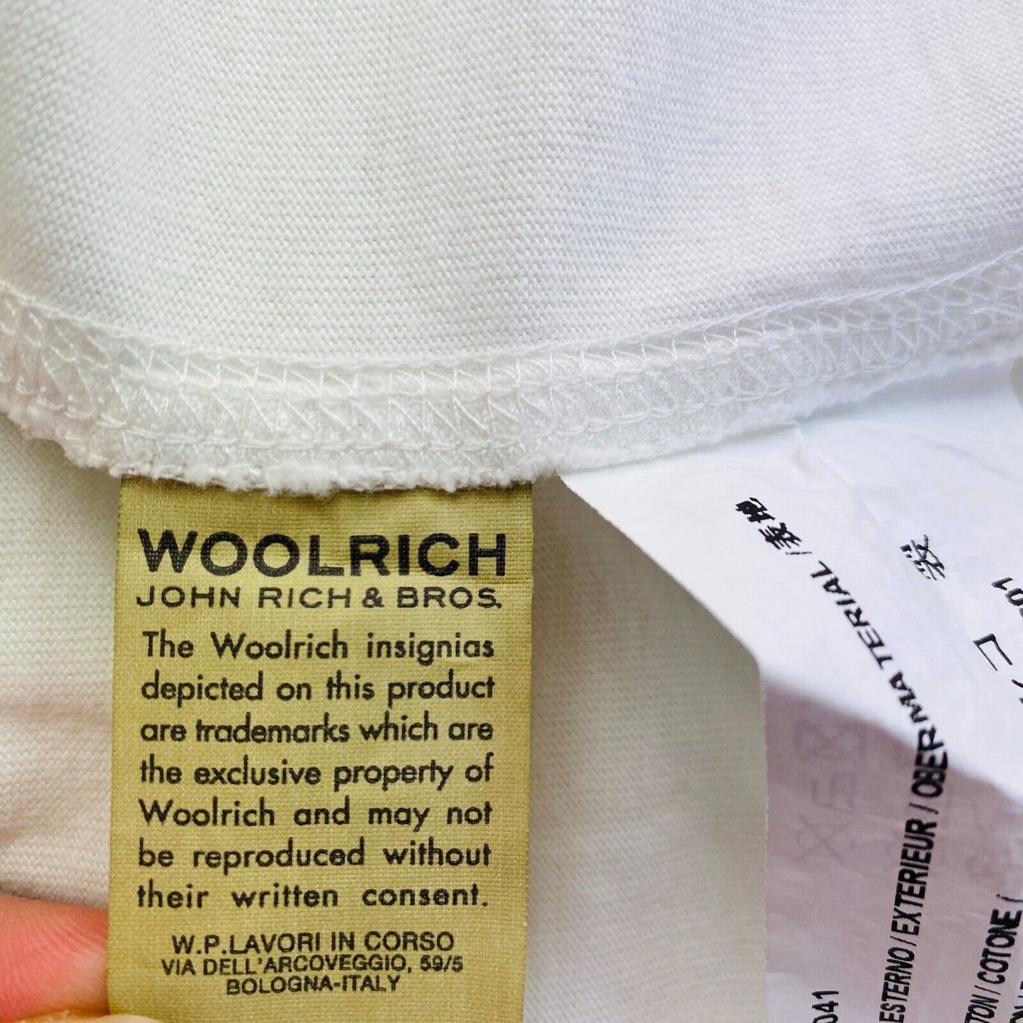 WOOLRICH White Long Sleeve Rugby Polo Sweater Jumper L