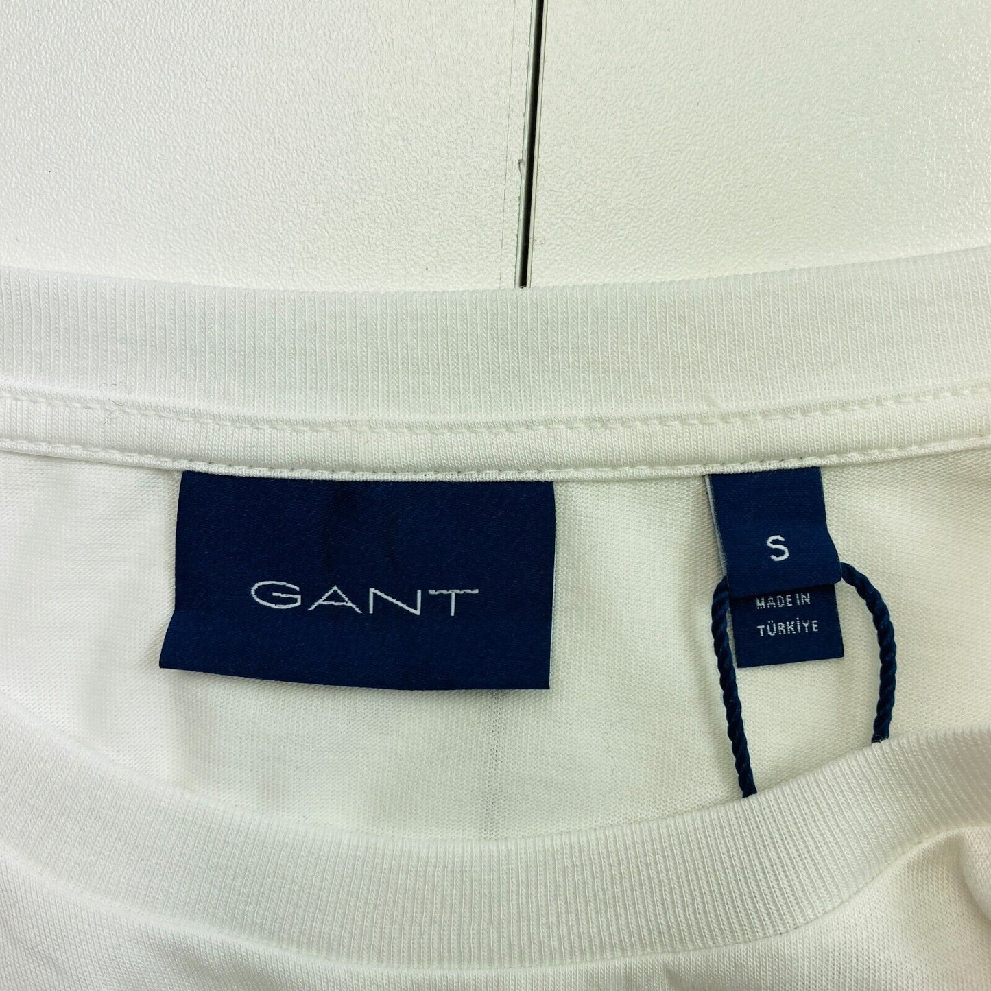 GANT White Slim Merc Jersey Crew Neck Long Sleeves T Shirt Size S