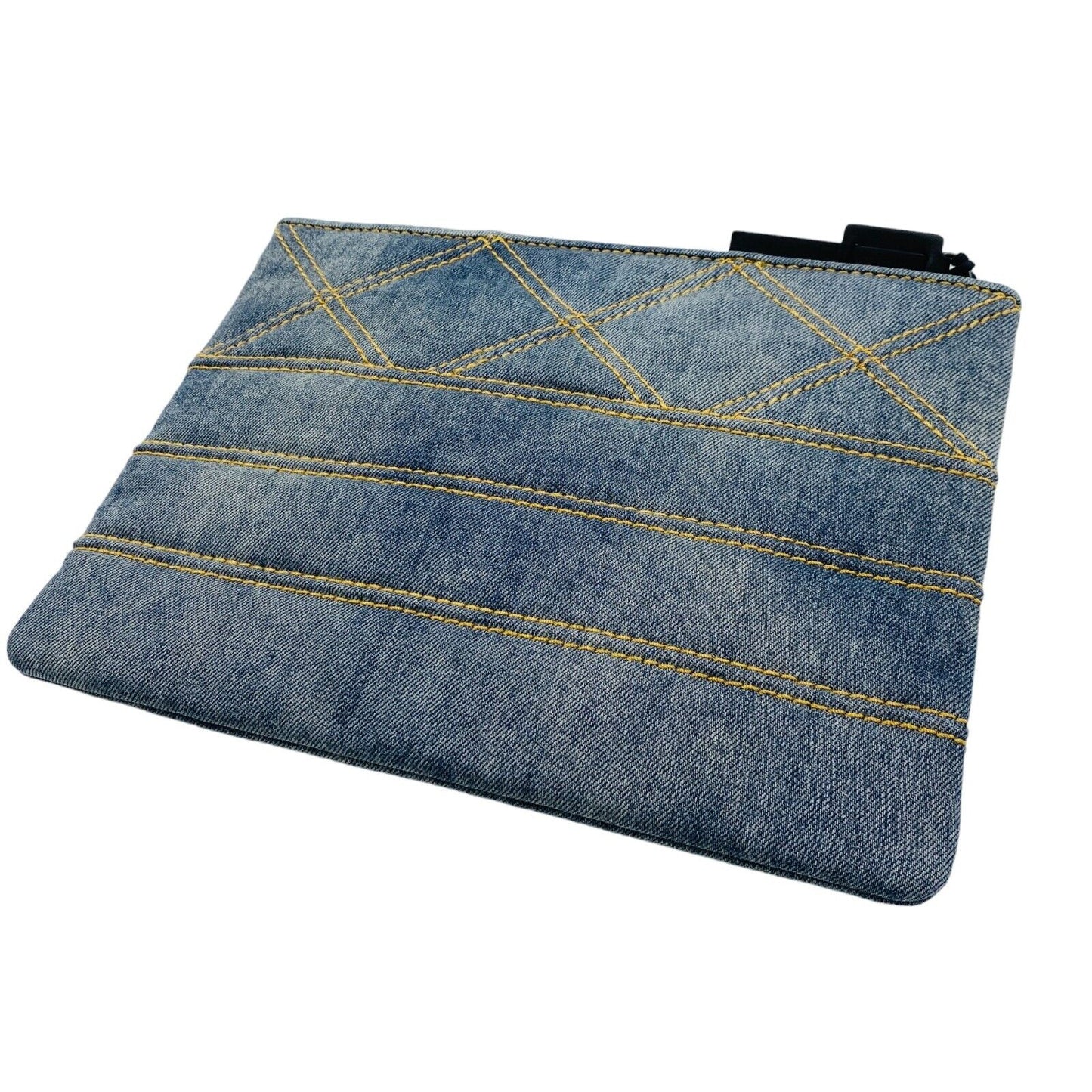 DIESEL Blue Cotton Denim Jeans Tablet Documents Case Bag