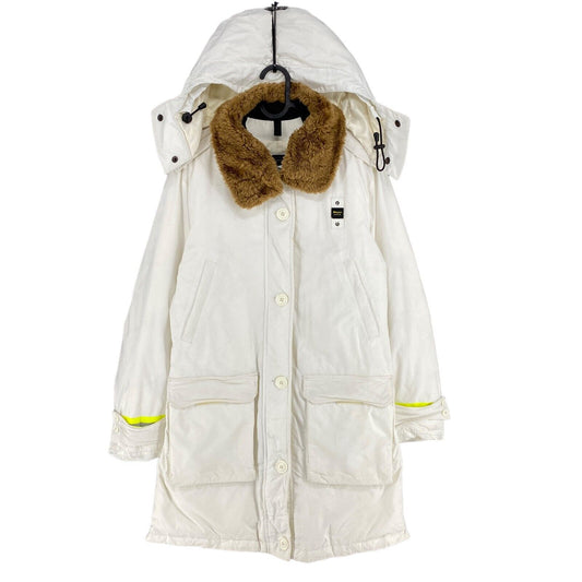 Blauer White Hooded Padded Down Parka Jacket Coat Size L