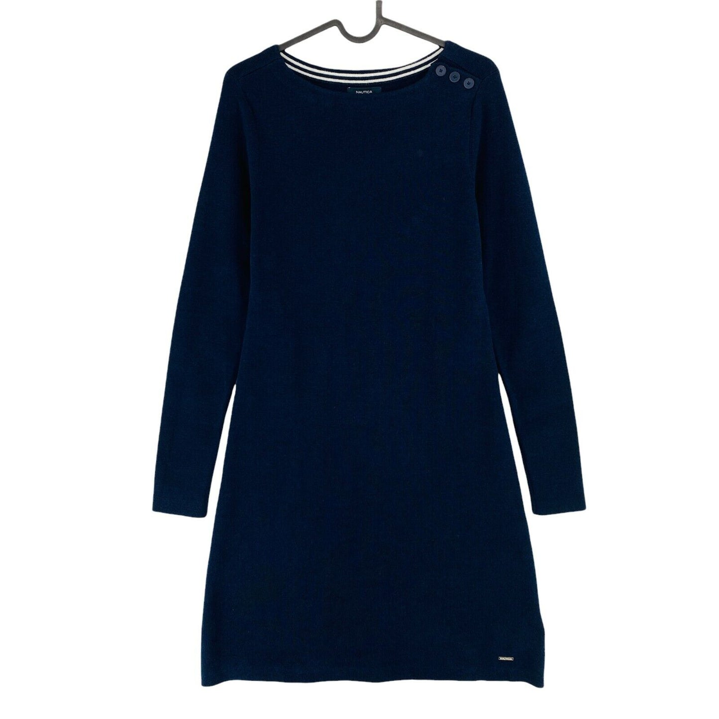 NAUTICA Navy Blue Crew Neck Long Sleeves Dress Size 2XS