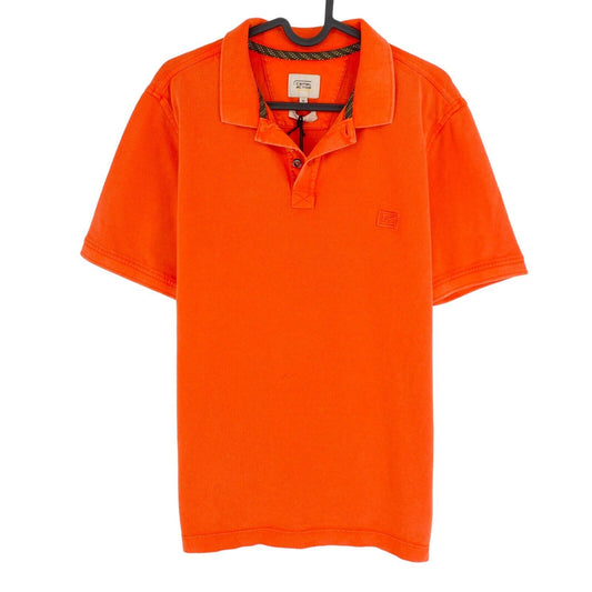 CAMEL ACTIVE Orange Raw Dyed Pique Polo Shirt Size M