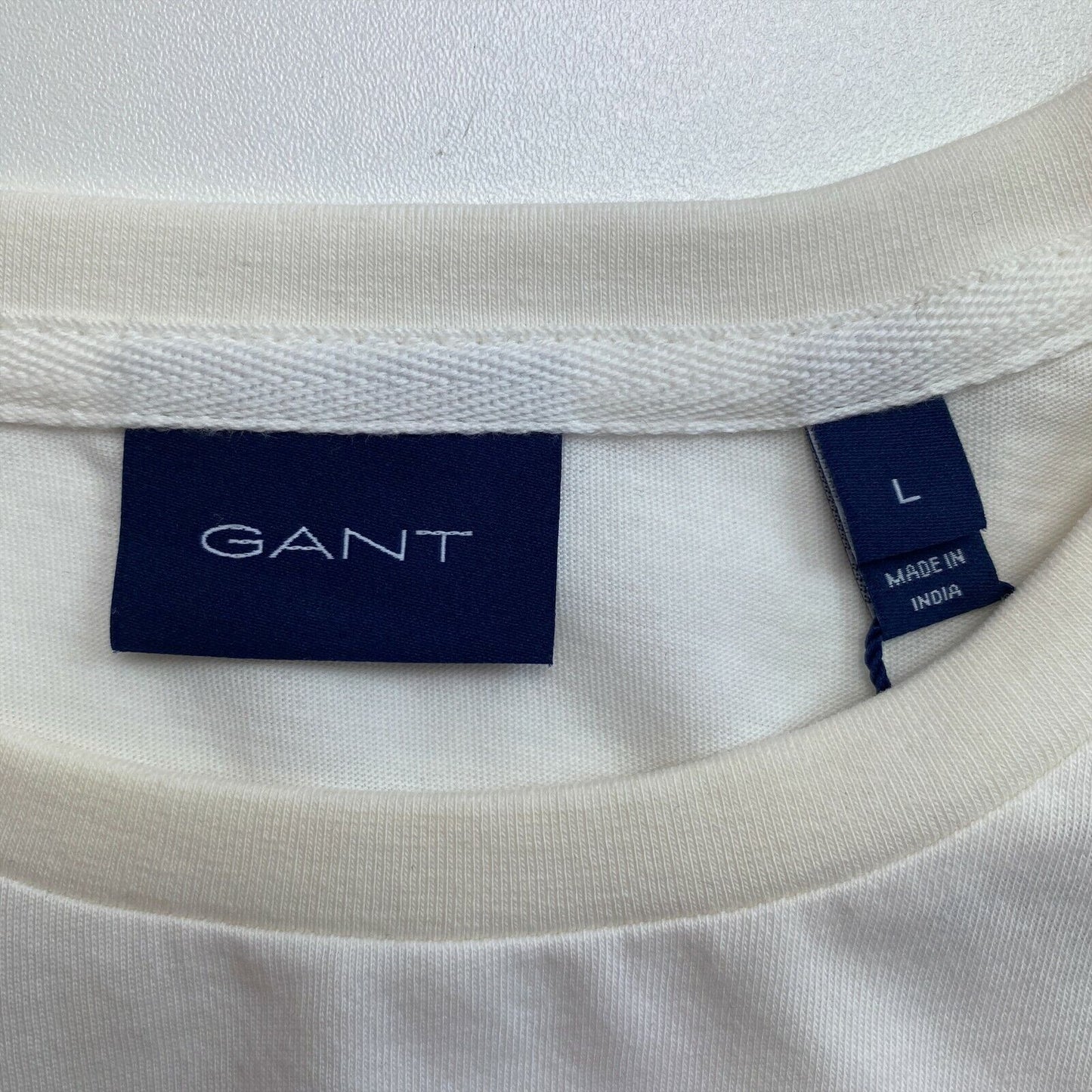 GANT White Logo Crew Neck T Shirt Size L