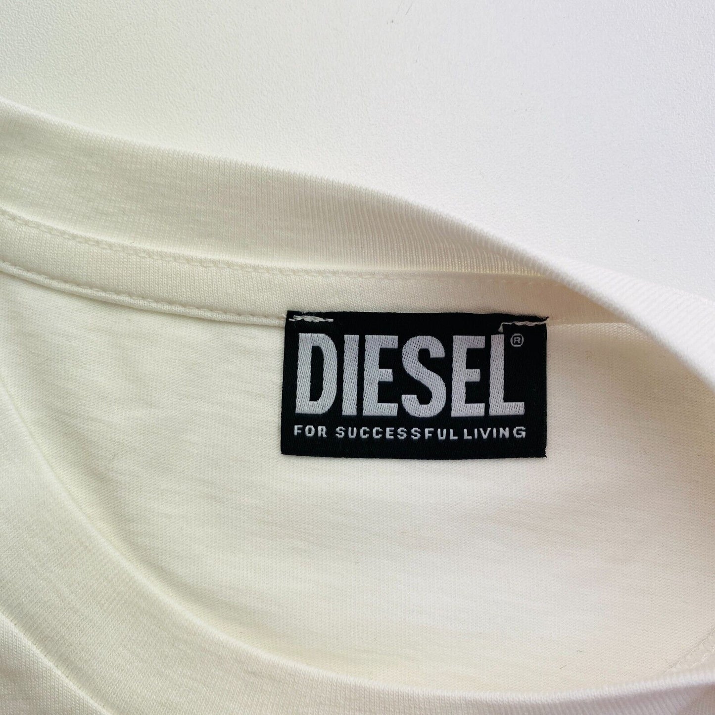 DIESEL Men White T-DIEGOR-G7 Crew Neck T Shirt Size M