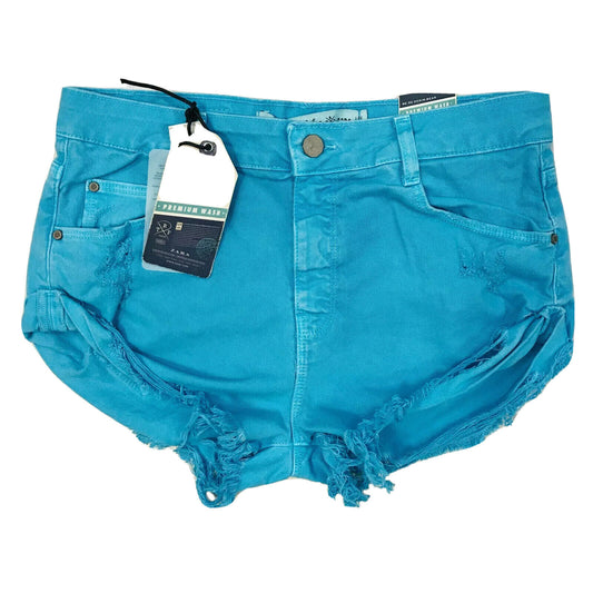 ZARA Women's Blue Ripped Denim Shorts Size EUR 34 USA 2 W24