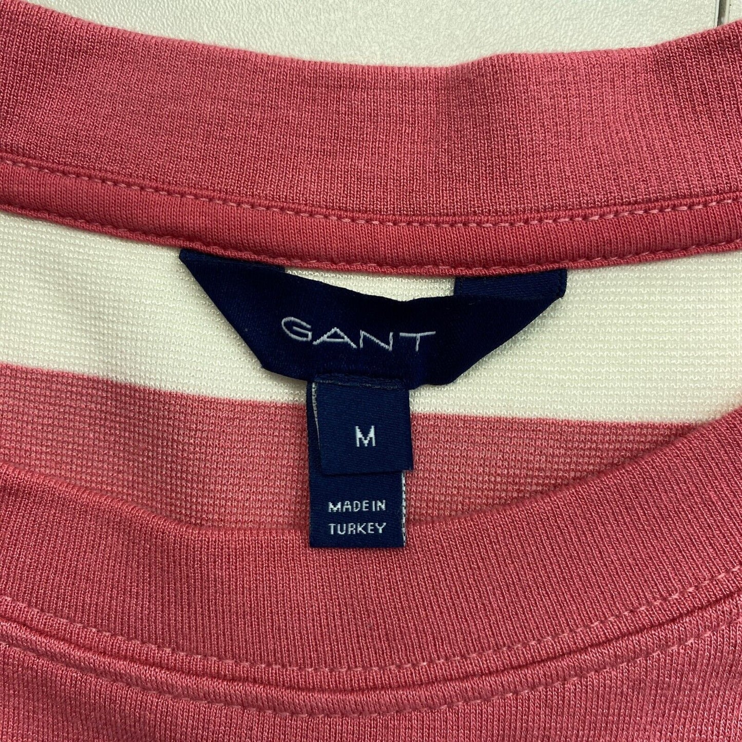 GANT Robe ras du cou à rayures roses Taille M