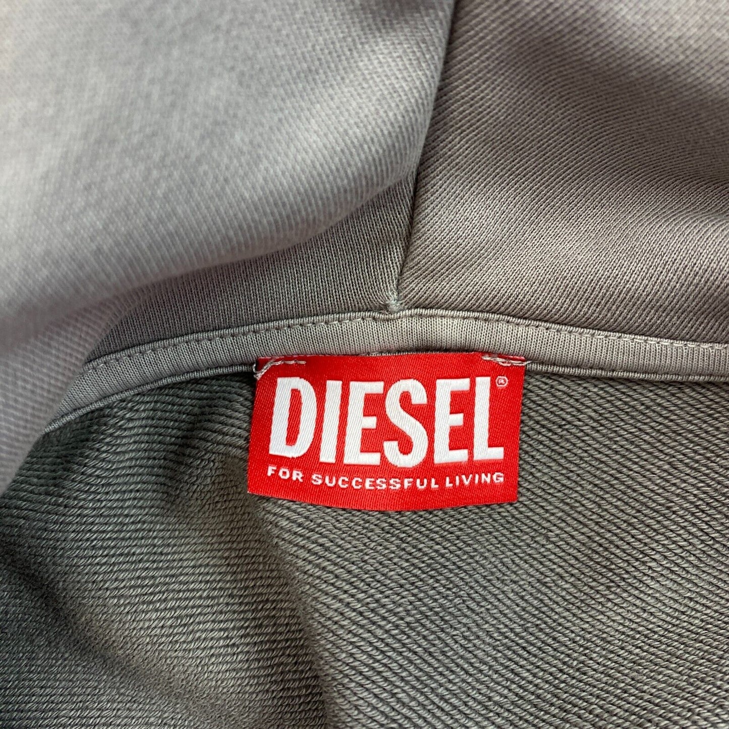 DIESEL Grey IND Logo Hoodie Sweater Jumper Size XS