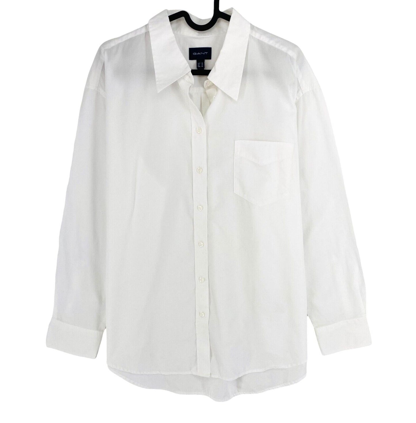 GANT Women White Relaxed Spread Luxury Poplin LS Shirt Size EU 42 UK 14 US 12