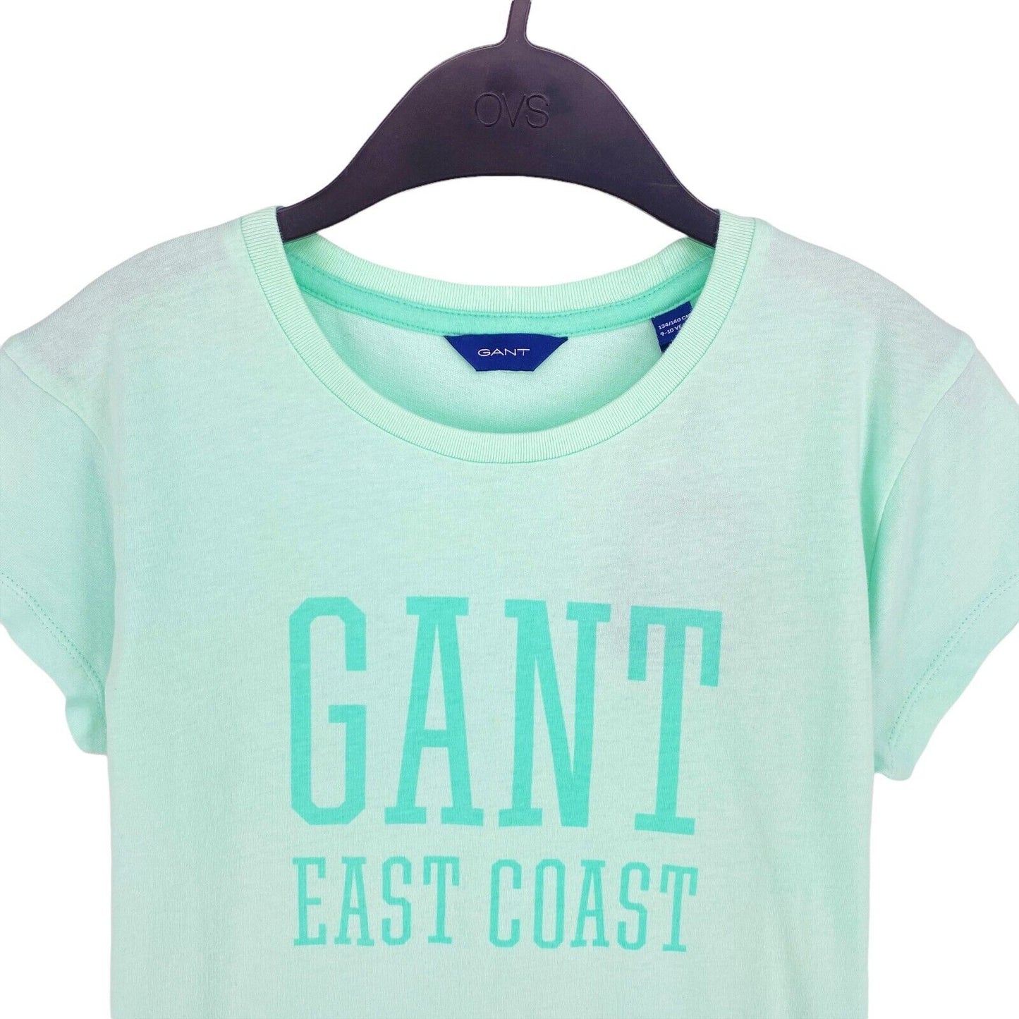 GANT Girls Light Green Sun Faded Crew Neck T Shirt Size 9 - 10 Years 134/140 cm