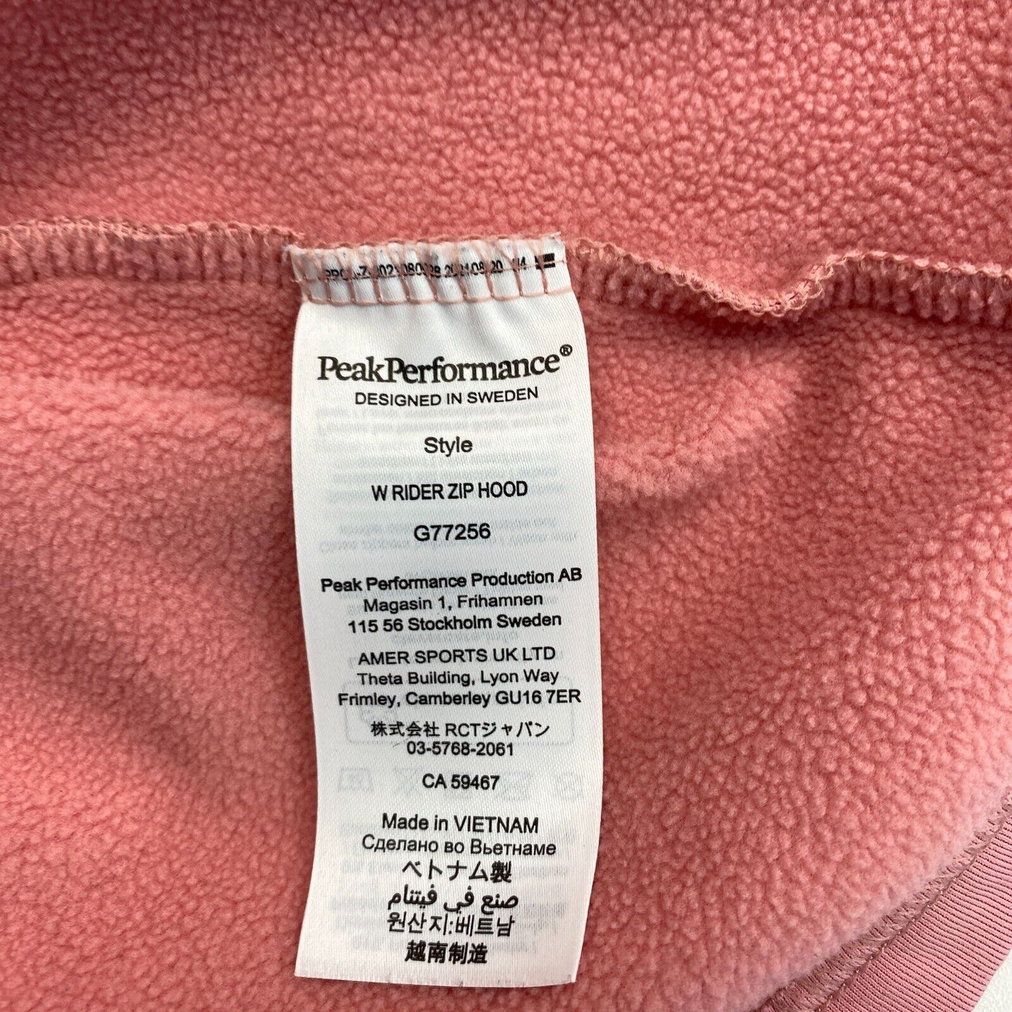 Peak Performance Women Pink Rider Full Zip Hooded Jacket Size L