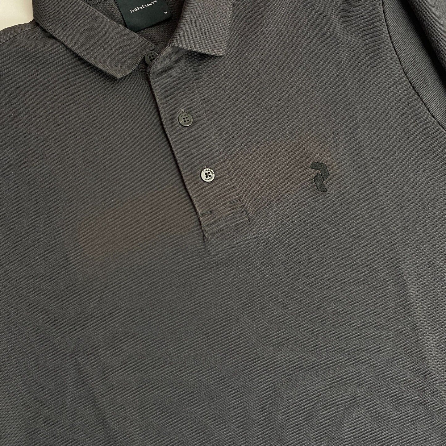 Peak Performance Grey Classic Cotton Short Sleeves Polo Shirt Size M