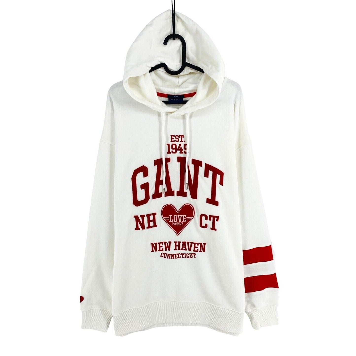 GANT White Collegiate Unisex Hoodie Jumper Pull Taille XL