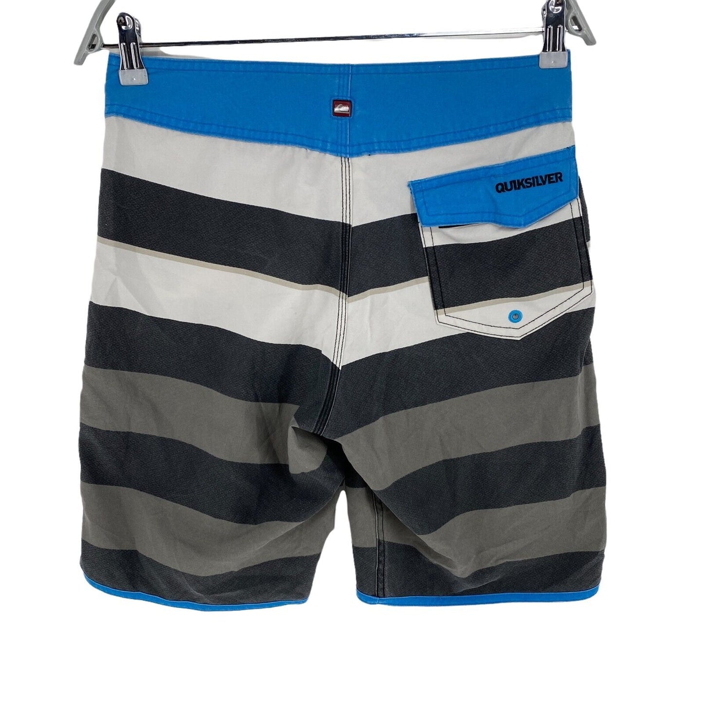 QUIKSILVER Striped Grey Swimwear Swimming Trunks Shorts Size 28 XS