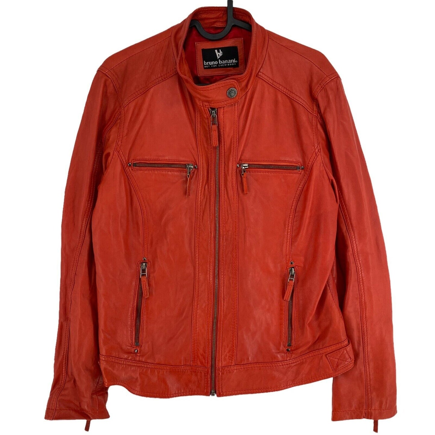 BRUNO BANANI Orange 100% Leather Jacket Size EU 42 UK 14 US 12