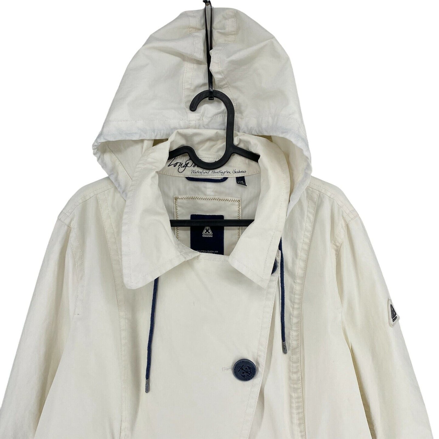 Gaastra White Cotton Blend Hooded Jacket Size XXL 2XL