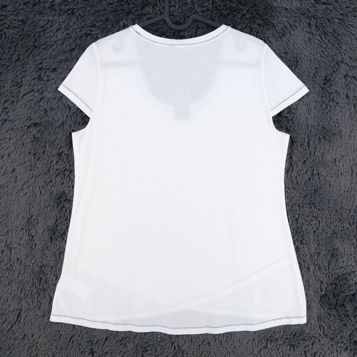 NAUTICA White Scoop Neck T Shirt Top Size M