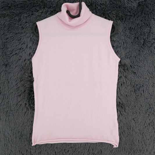 LANEROSSI Pink 100% Merino Wool High Neck Top Size Size 3 - L