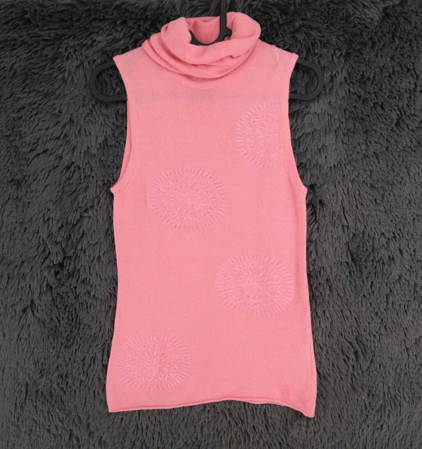 LANEROSSI Pink Wool Cashmere Roll Neck Top Size 3 - L