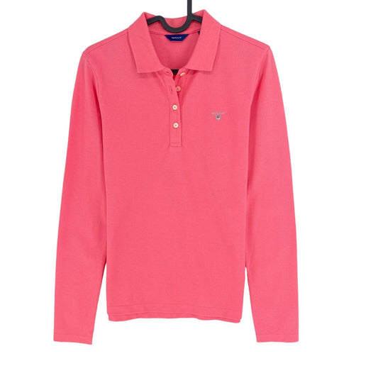 GANT Women Pink Original Long Sleeves Polo Shirt Size S