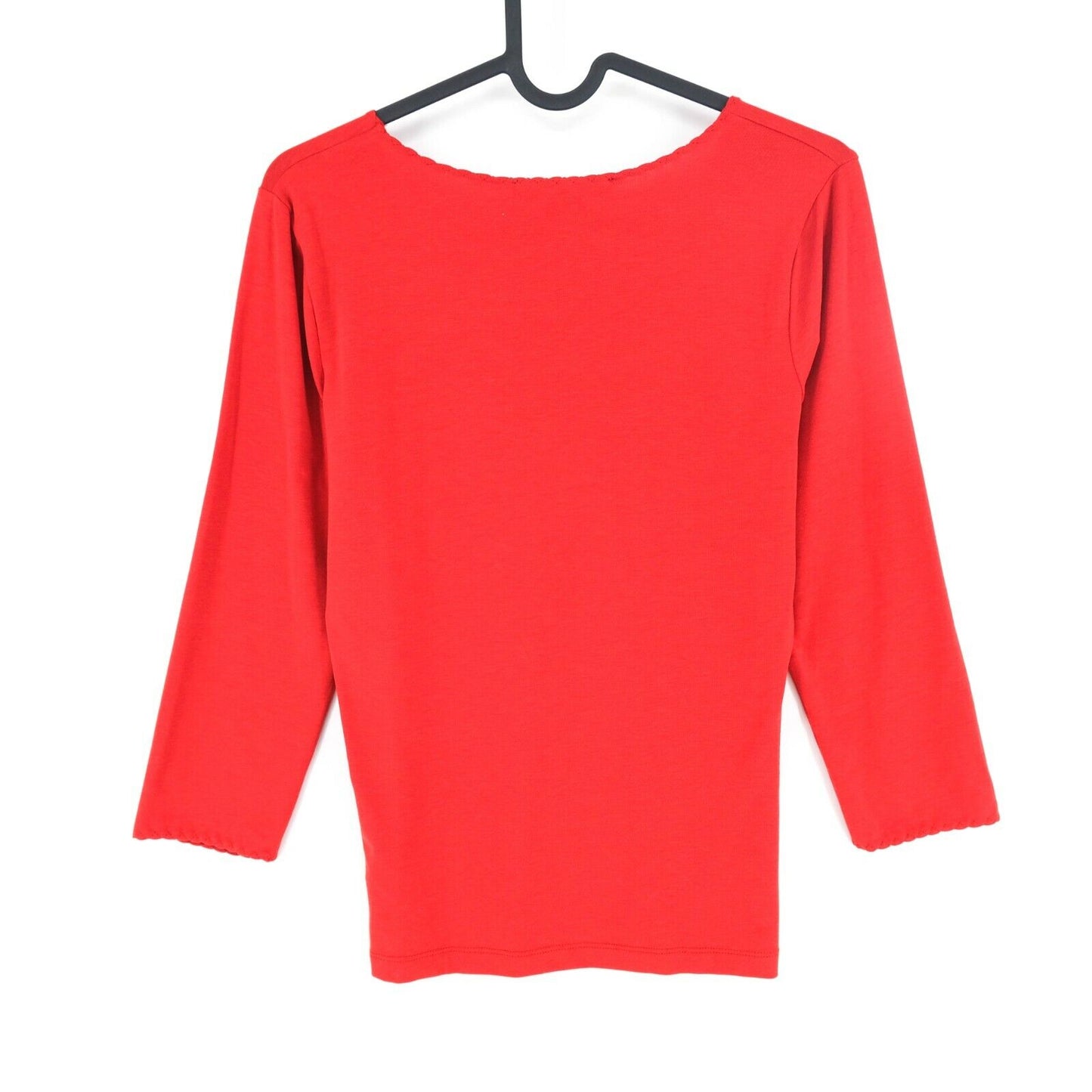 GANT Red Scallop V Neck Blouse T Shirt Size S