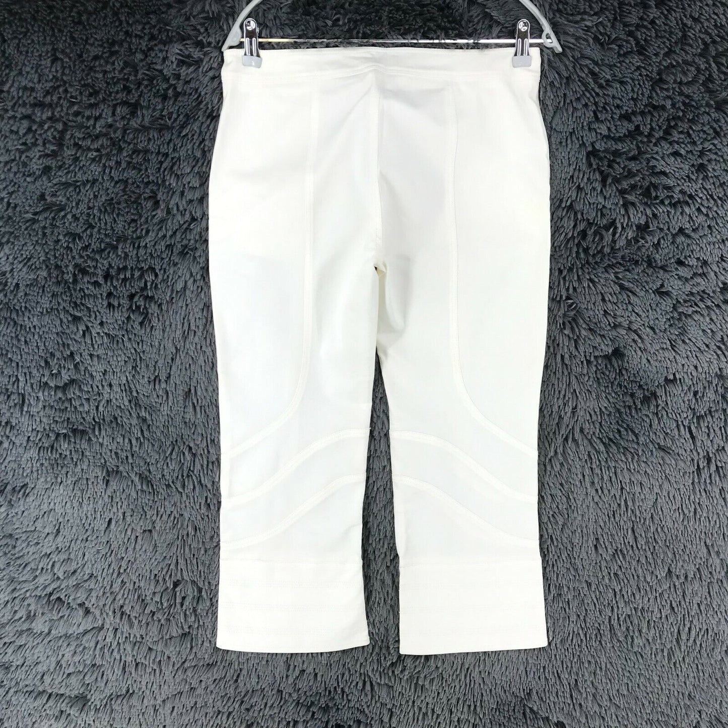 Toy G Women White Relaxed Fit Capri Trousers Size EU 36 UK 10 US 6