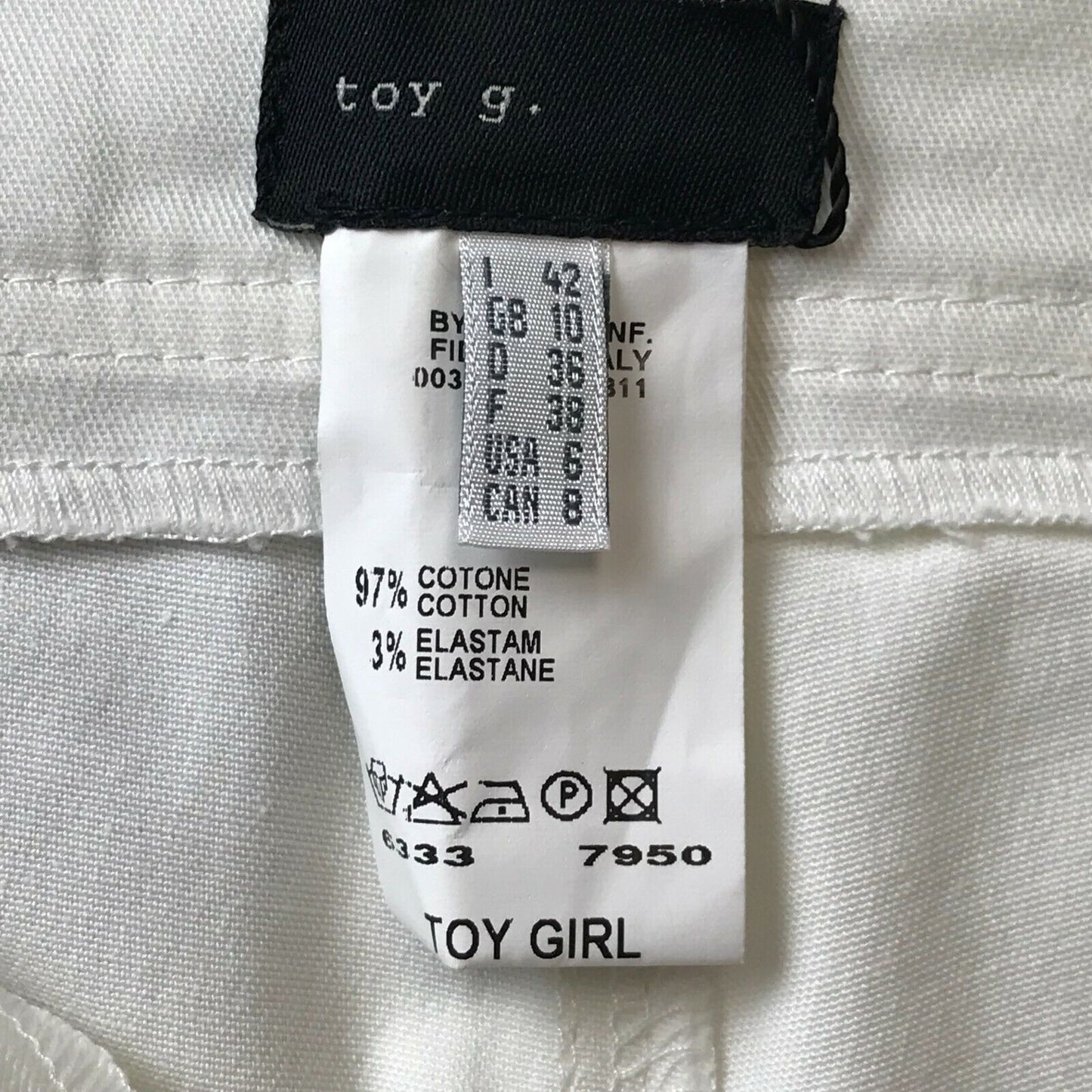 Toy G Damen Caprihose, Weiß, Relaxed Fit, Größe EU 36 UK 10 US 6