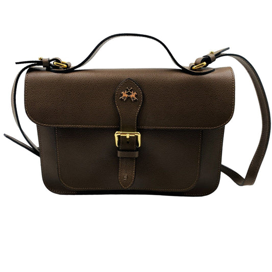 La Martina  Brown 100% Leather Shoulder Bag Cross Body Bag