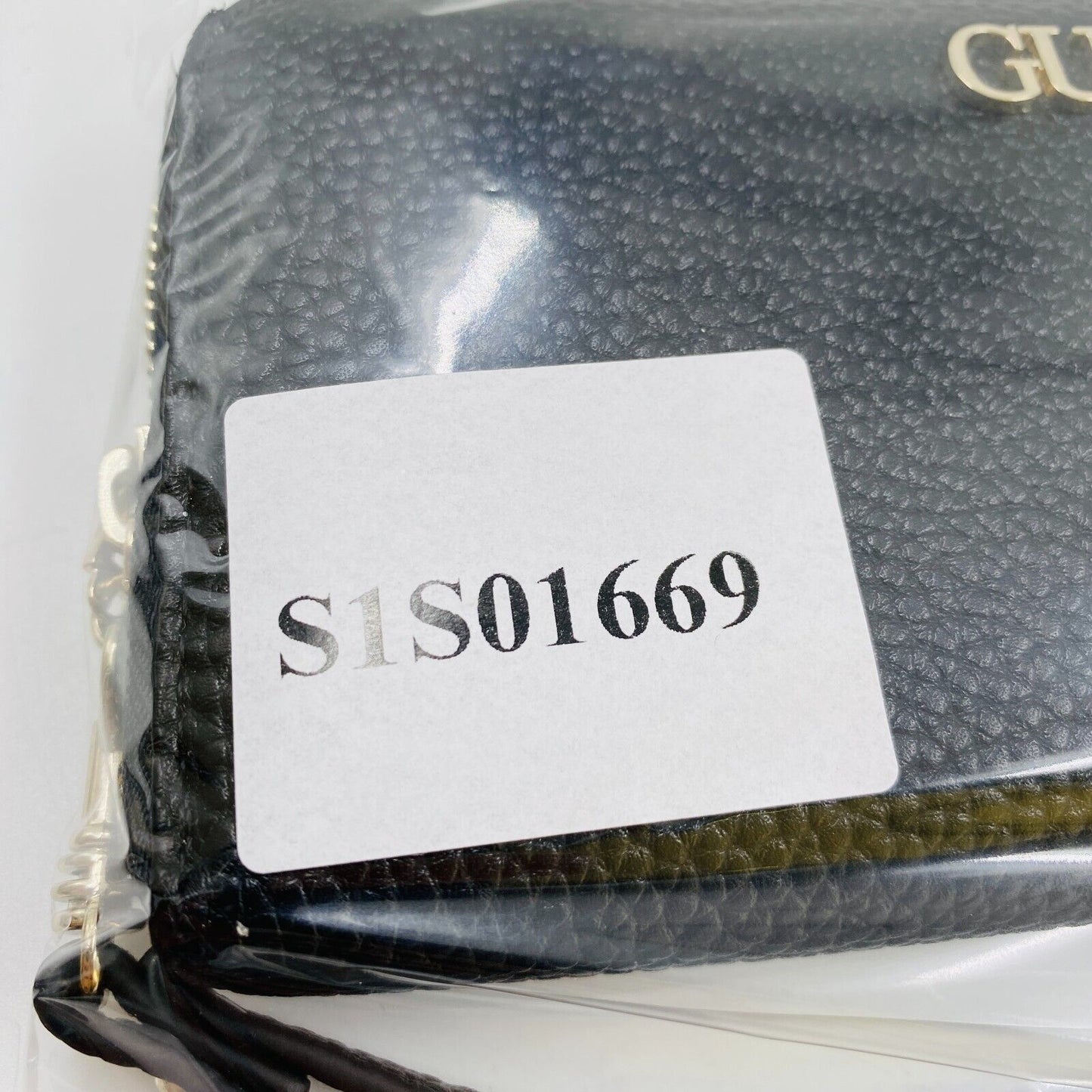 GUESS Women Black Eco Leather Zip Around Wallet