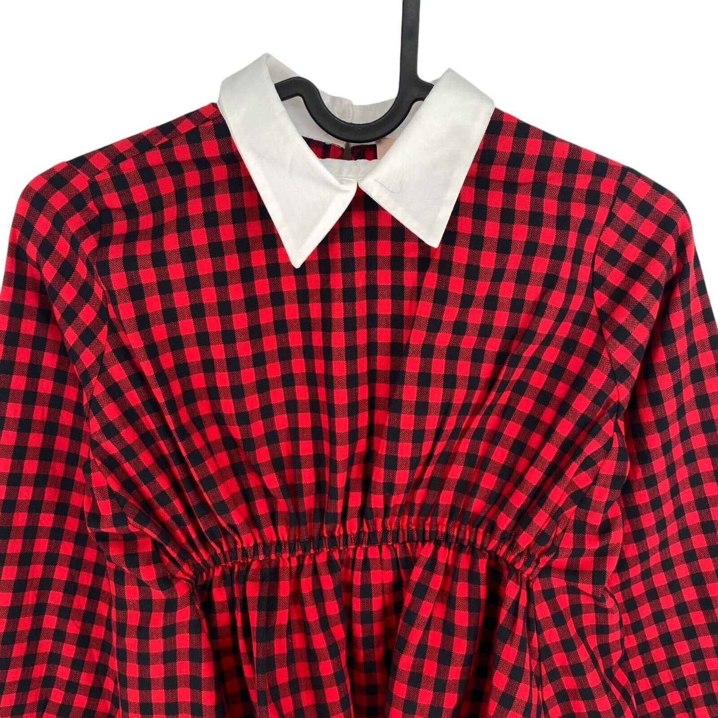 No21 Girls Red Checked Collared Long Sleeves Blouse Size 8 Years