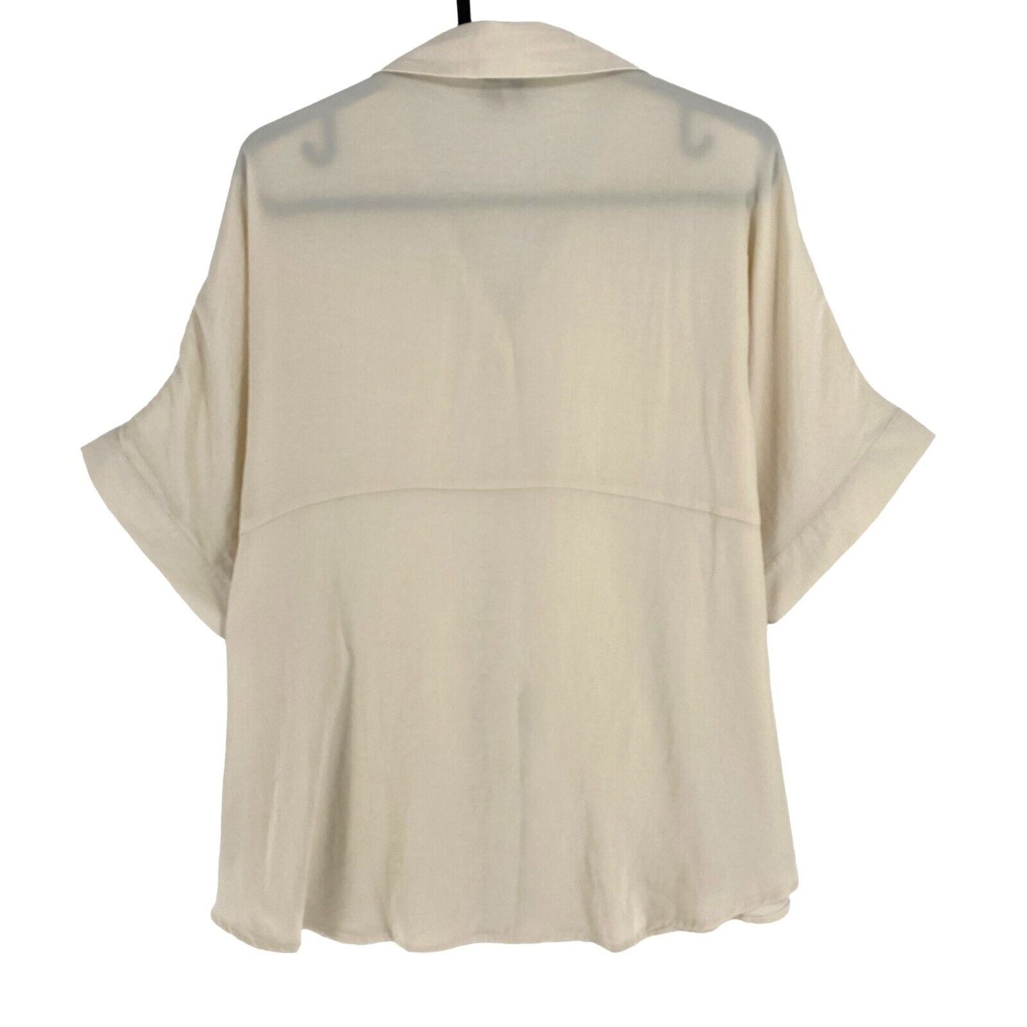 VERO MODA Women Beige Short Sleeves Oversized Shirt Size M