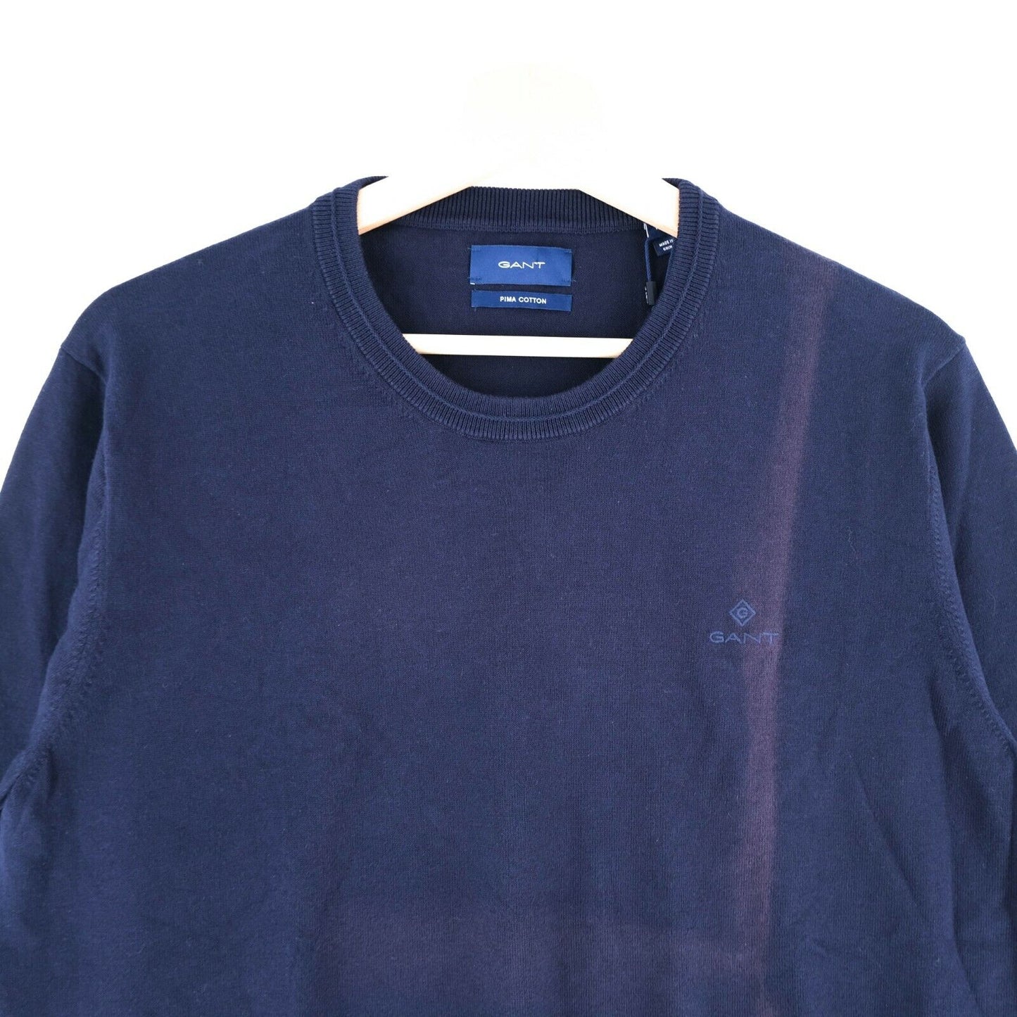 GANT Navy Blue Crew Neck 100% Cotton Jumper Sweater Size M