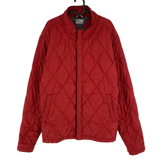 TOMMY HILFIGER DENIM Red Quilted Jacket Coat Size XL