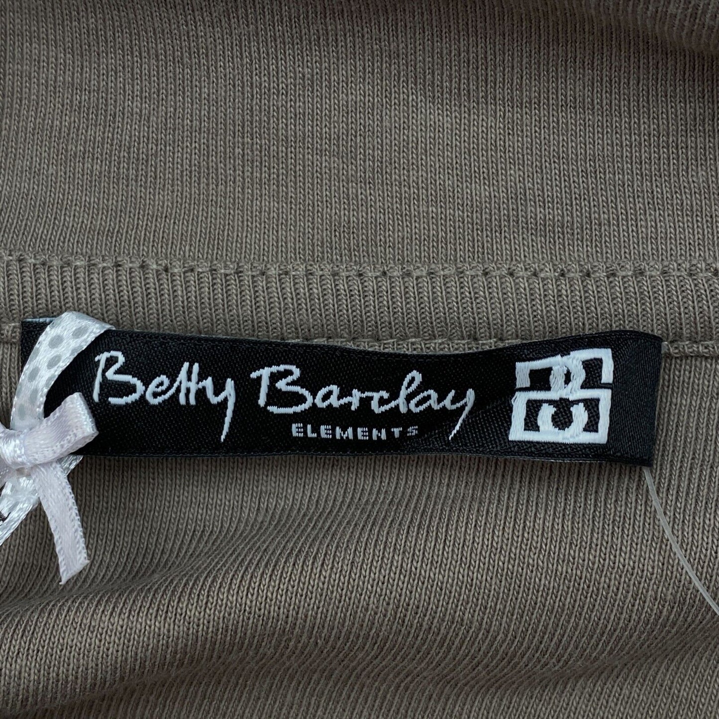 Betty Barclay Brauner Pullover mit hohem Kragen und durchgehendem Reißverschluss, 100 % Baumwolle, Größe EU 36 UK 10 US 6